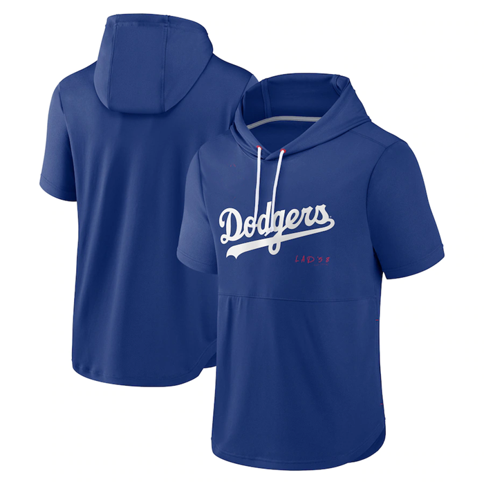 Men's Royal Los Angeles Dodgers Sideline Training Hooded Performance T-Shirt